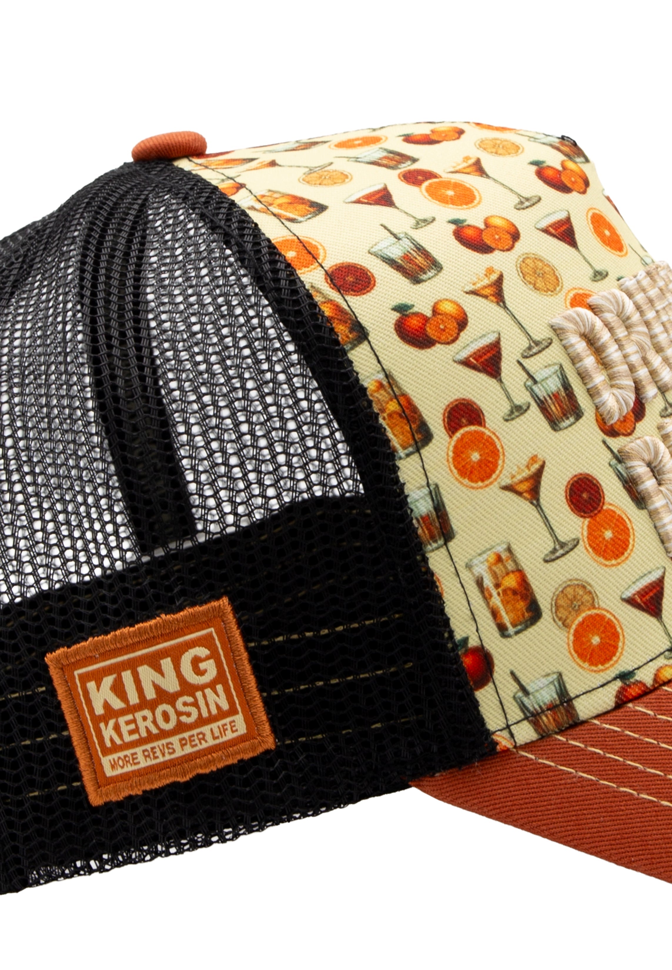 Trucker Cap 'Drink Hard Party Hard' in Gelb Trucker Cap von King Kerosin