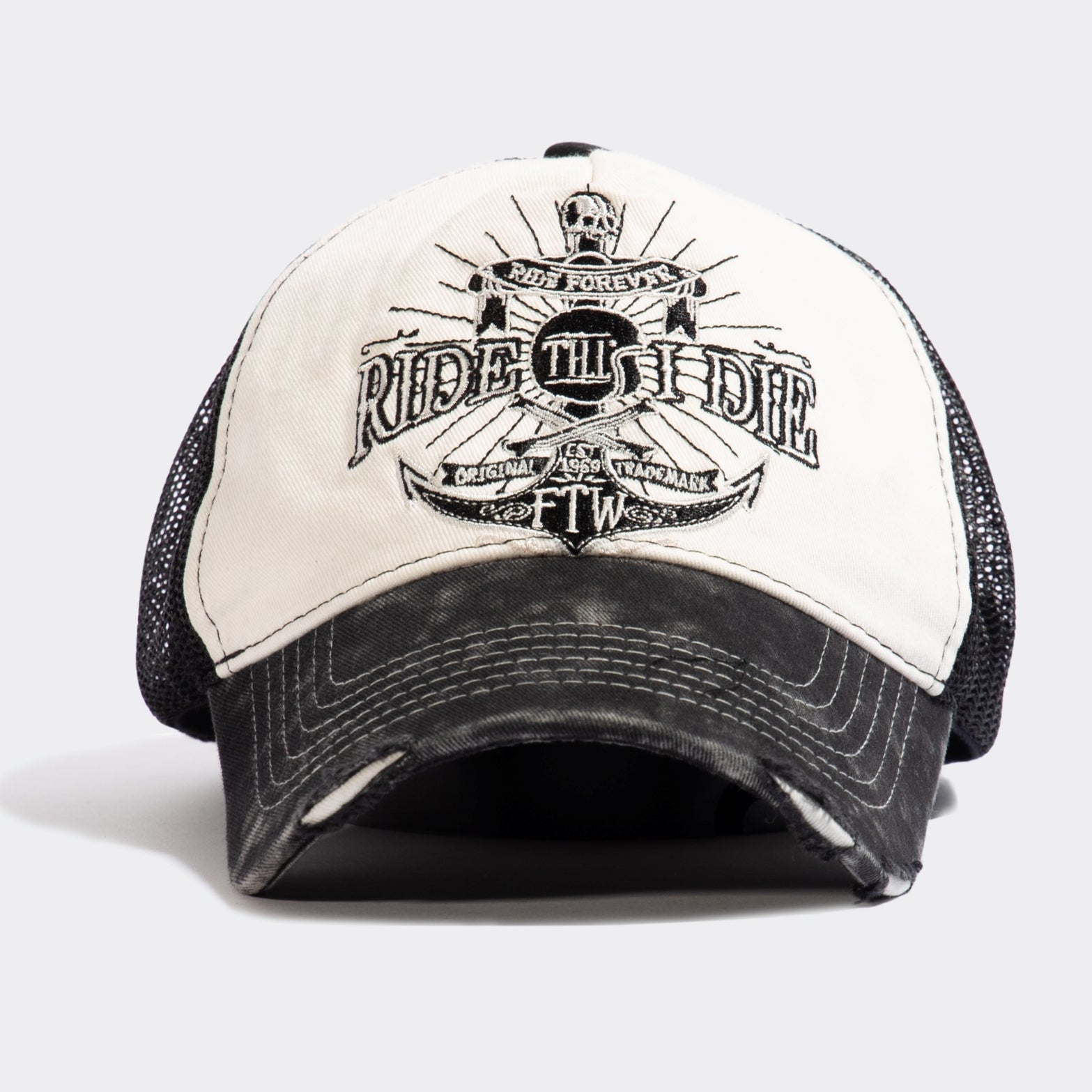 King Kerosin - Trucker Cap im Used - Look «Ride till I die»