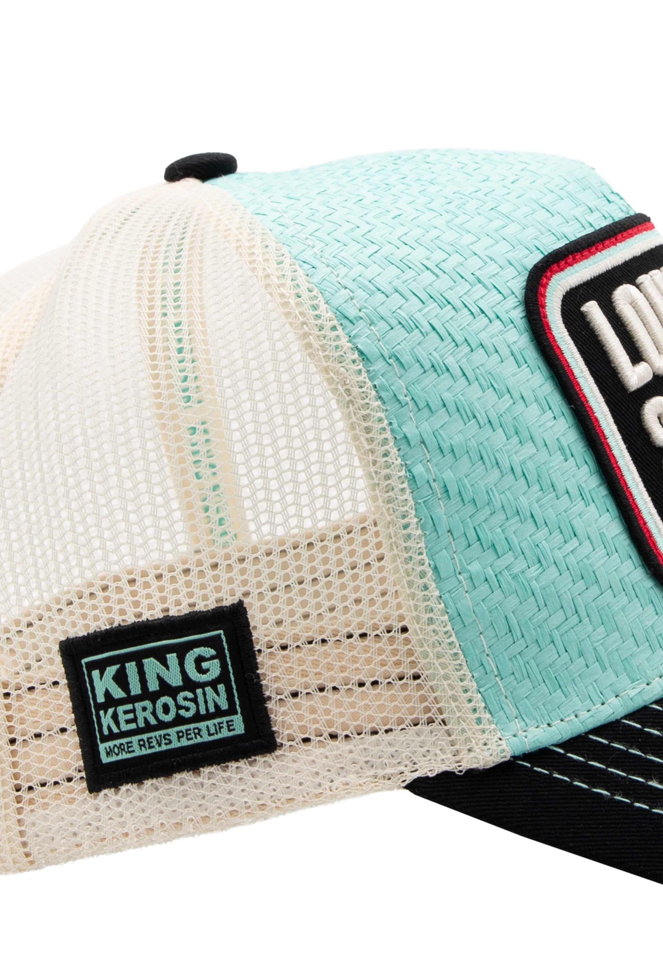 Trucker Cap 'Loud Pipes Save Lives' in Türkis Trucker Cap von King Kerosin