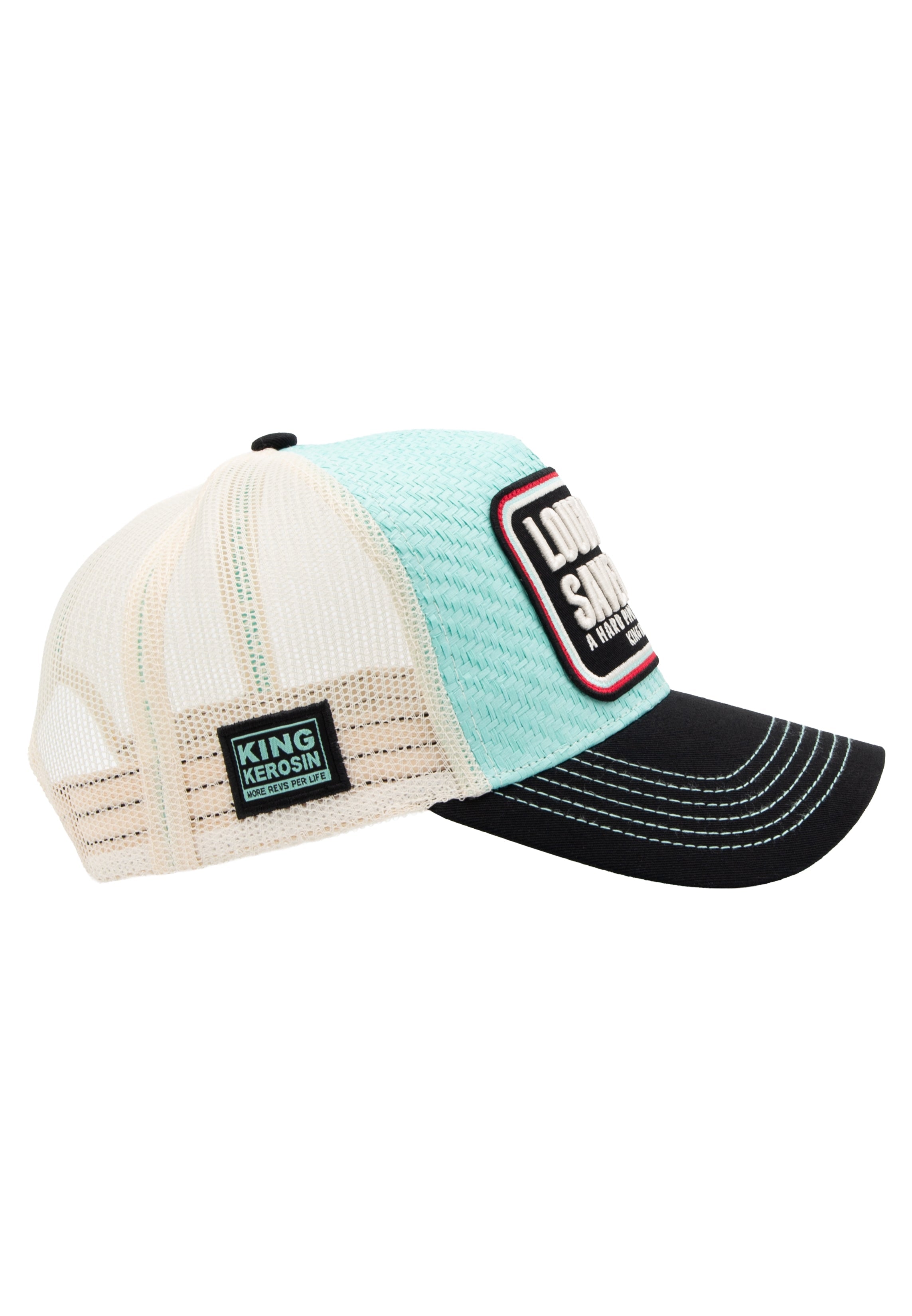 Trucker Cap 'Loud Pipes Save Lives' in Türkis Trucker Cap von King Kerosin