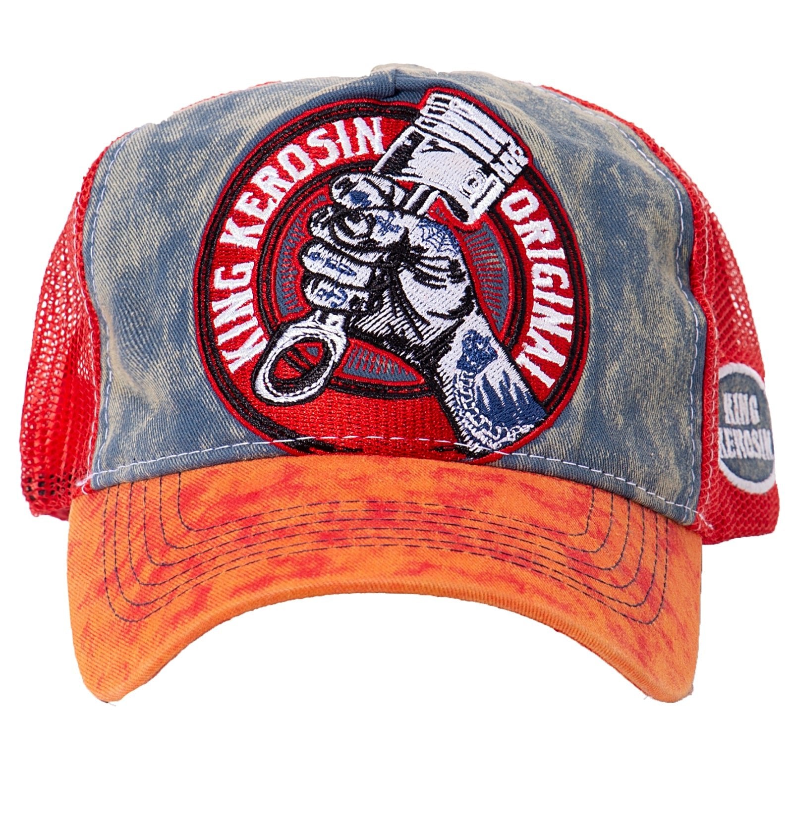 Trucker Cap mit Denim Einsatz im Used Look «True Roots» Trucker Cap von King Kerosin