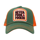 Trucker Cap 'Never Fuck A Fucker' in Grün Trucker Cap von King Kerosin