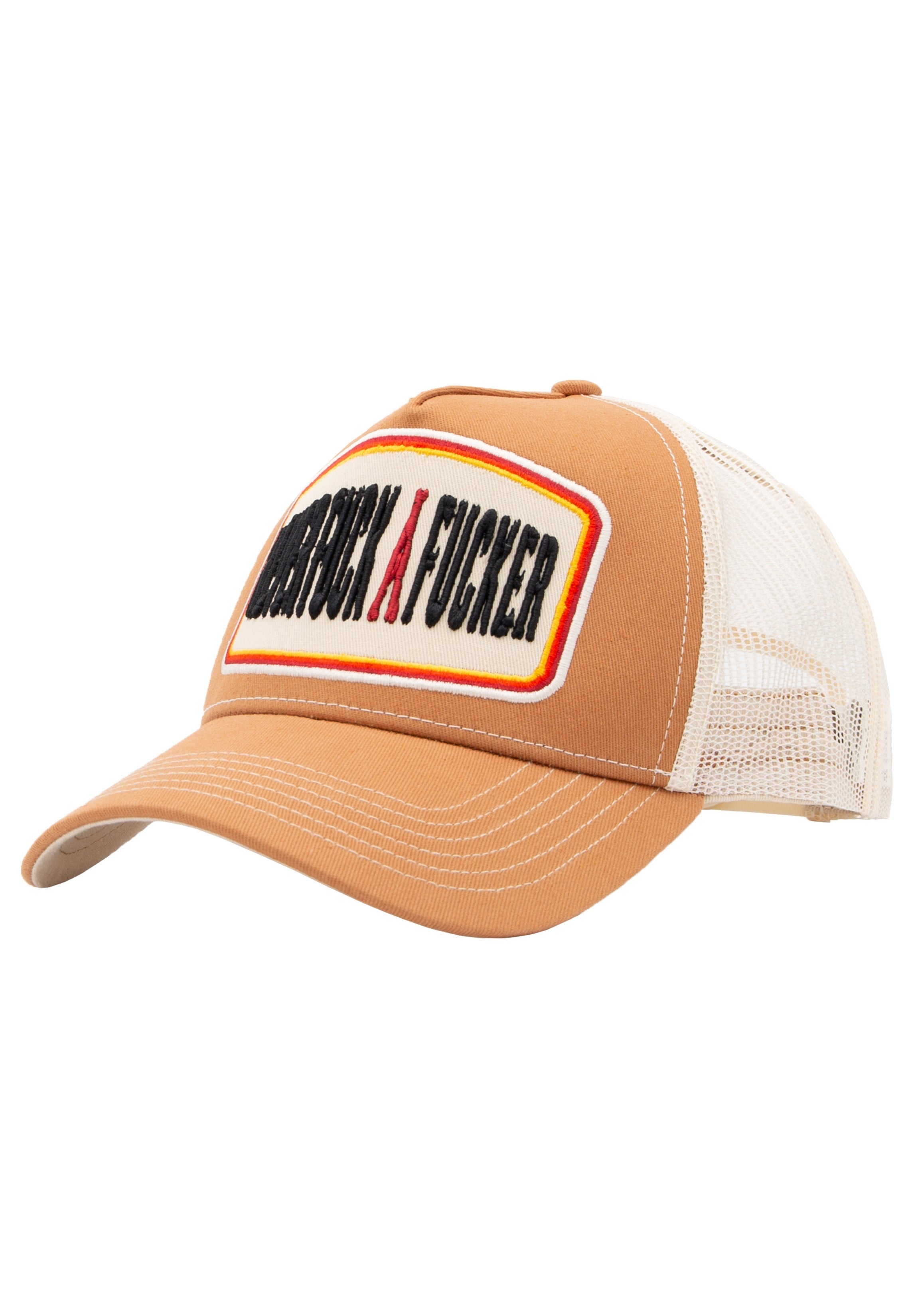 Trucker Cap 'Never Fuck A Fucker' in Hellbraun Trucker Cap von King Kerosin