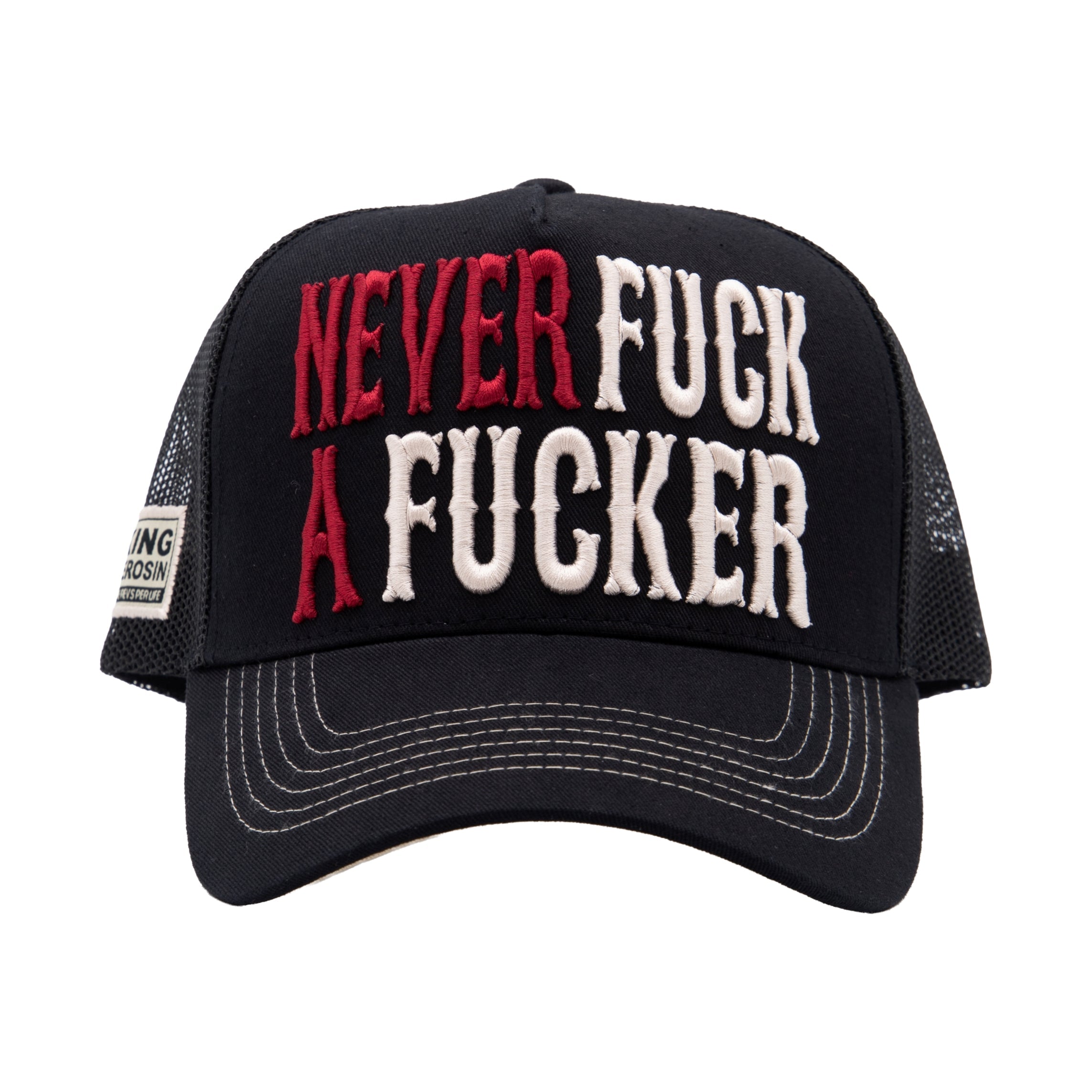 Trucker Cap 'Never Fuck a Fucker' in Schwarz Trucker Cap von King Kerosin