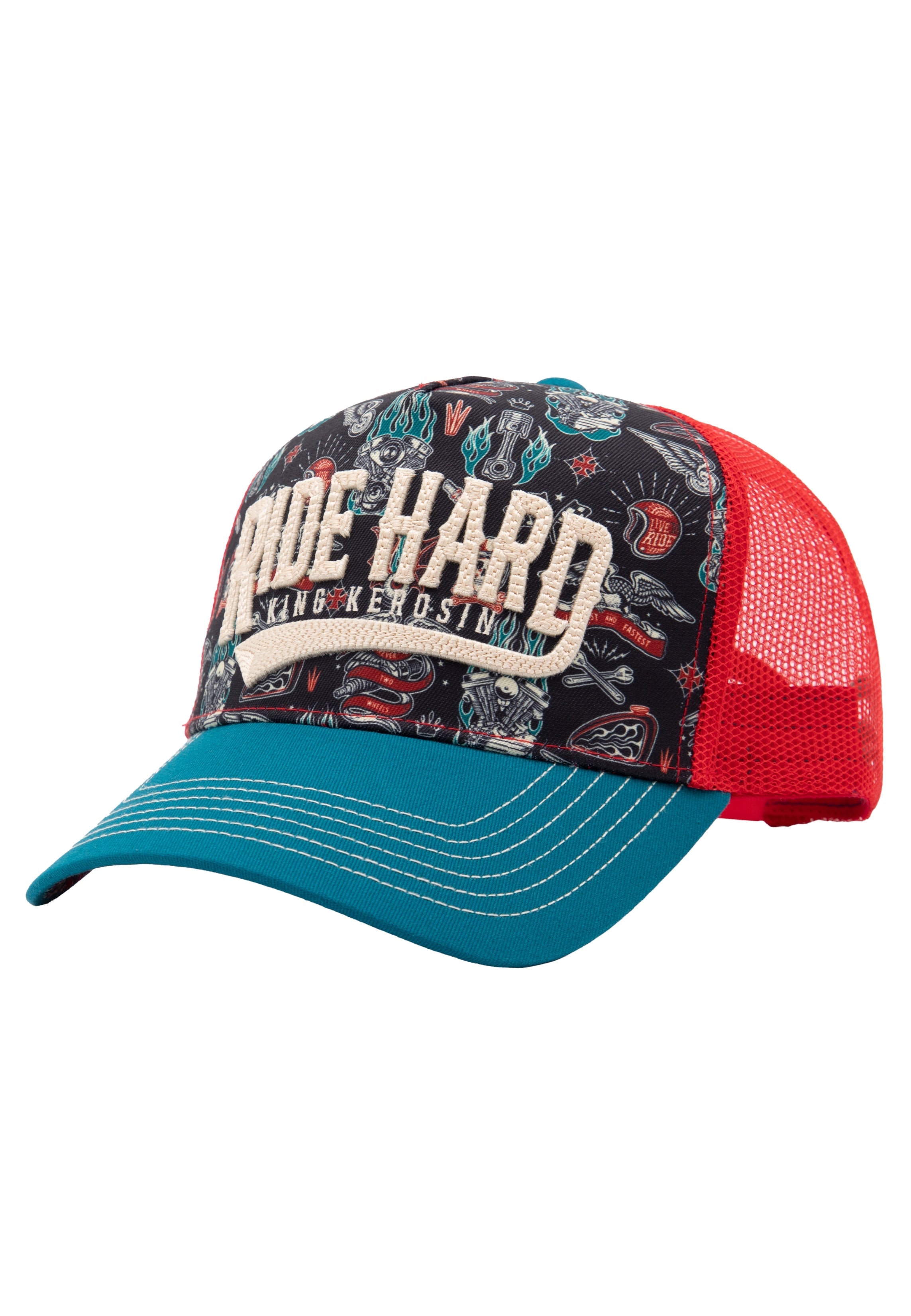 Trucker Cap 'Ride Hard' in Schwarz Trucker Cap von King Kerosin