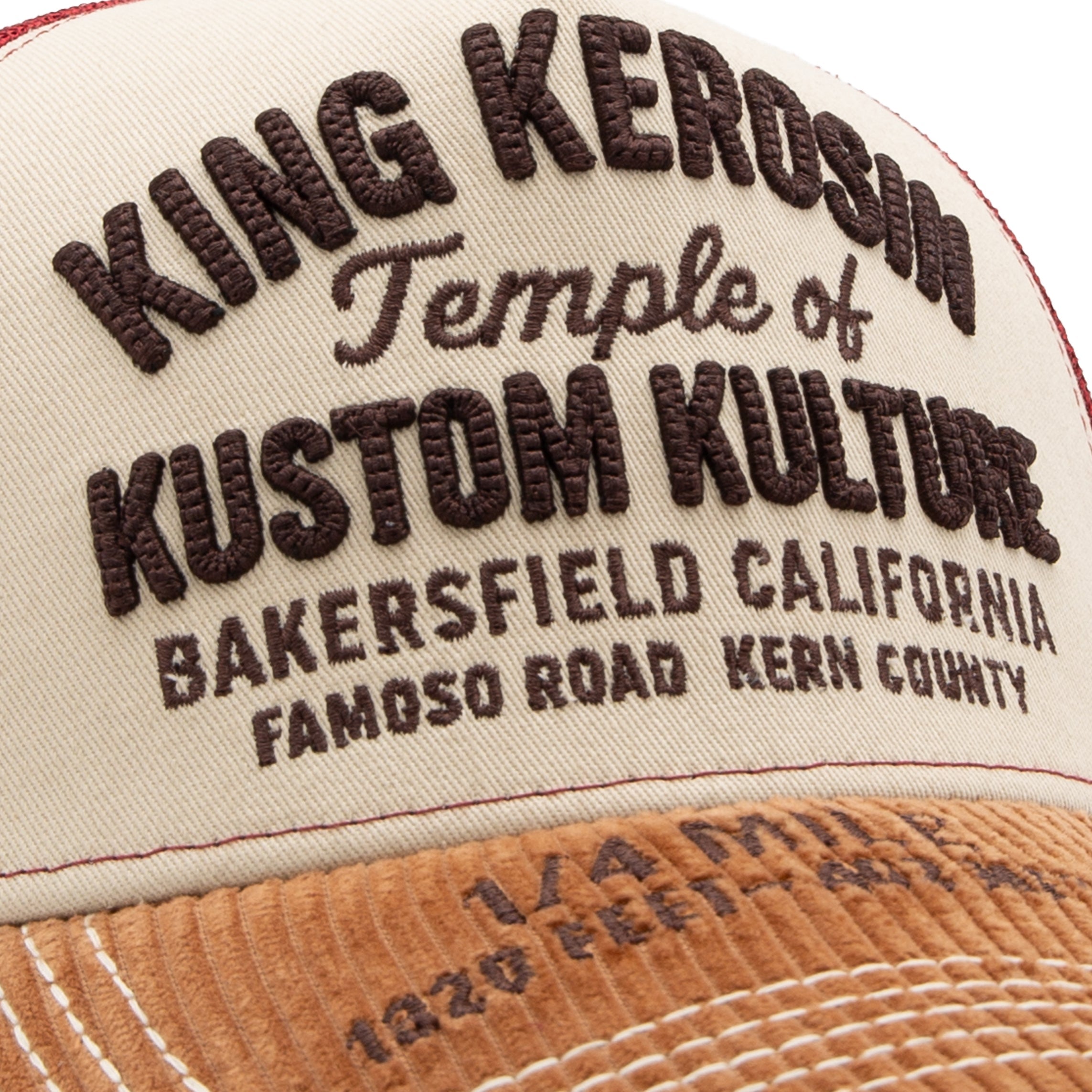 Trucker Cap 'Temple of Kustom Kulture' in Beige Trucker Cap von King Kerosin