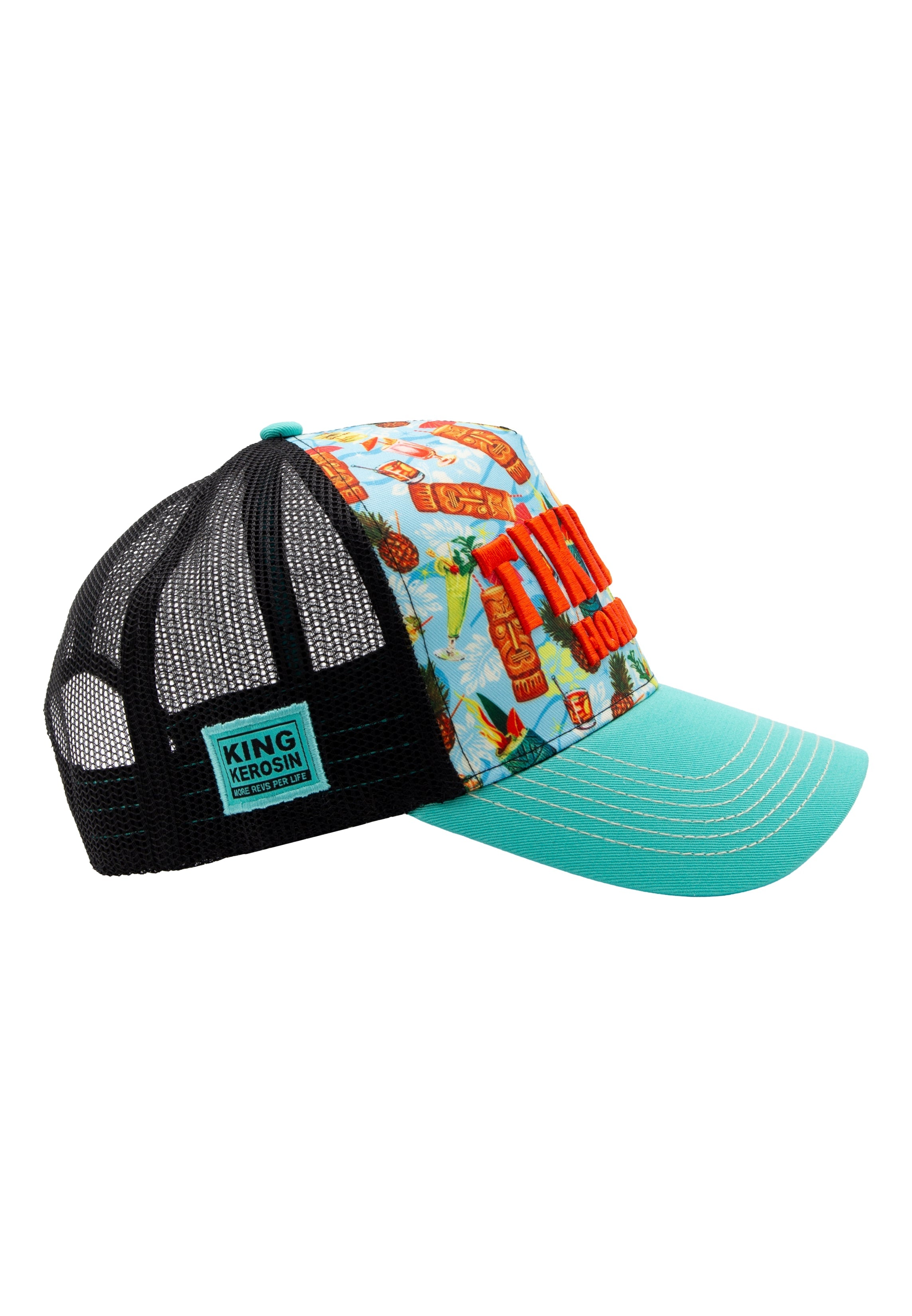 Trucker Cap 'Tiki Bar Honolulu' in Türkis Trucker Cap von King Kerosin