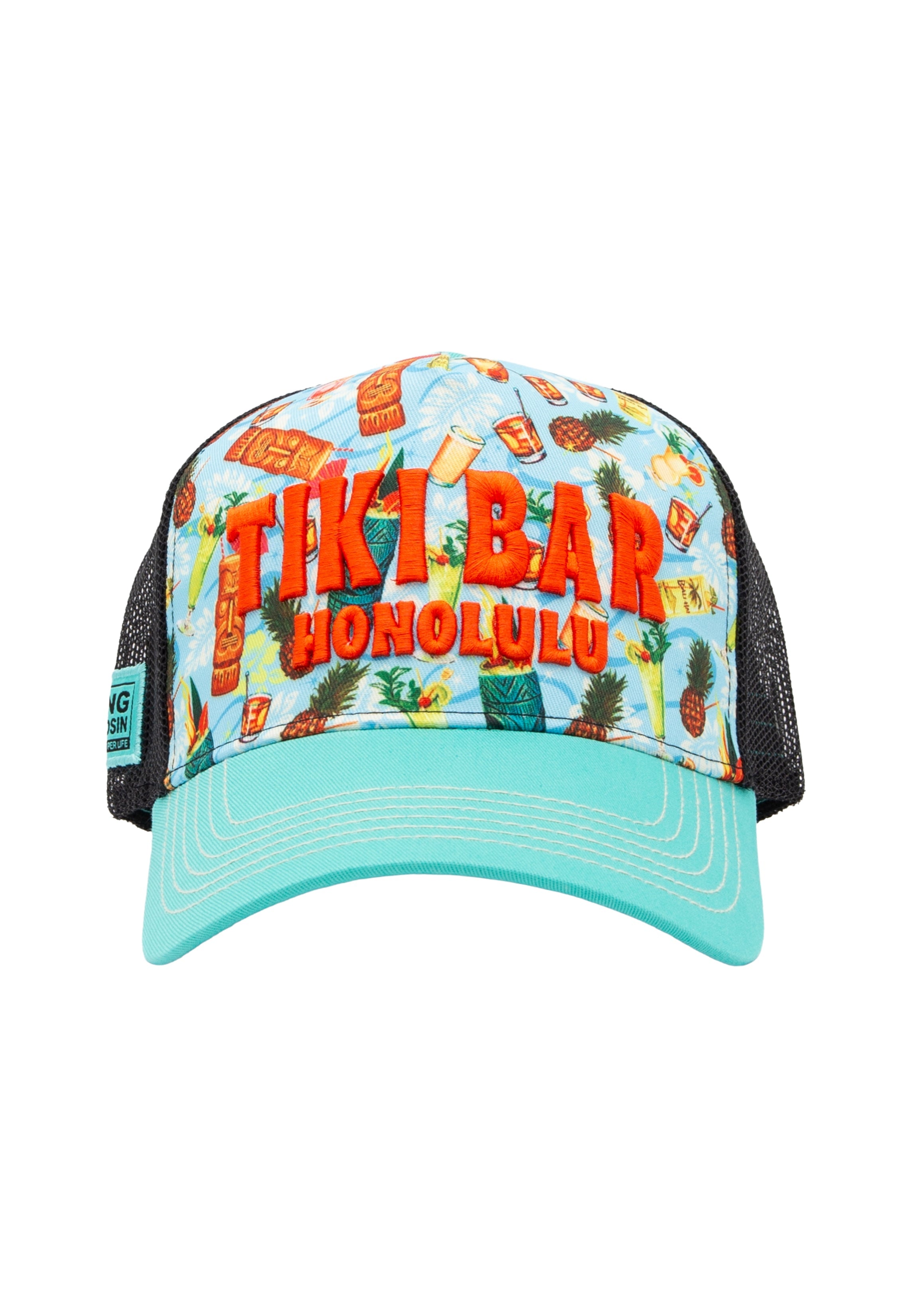Trucker Cap 'Tiki Bar Honolulu' in Türkis Trucker Cap von King Kerosin