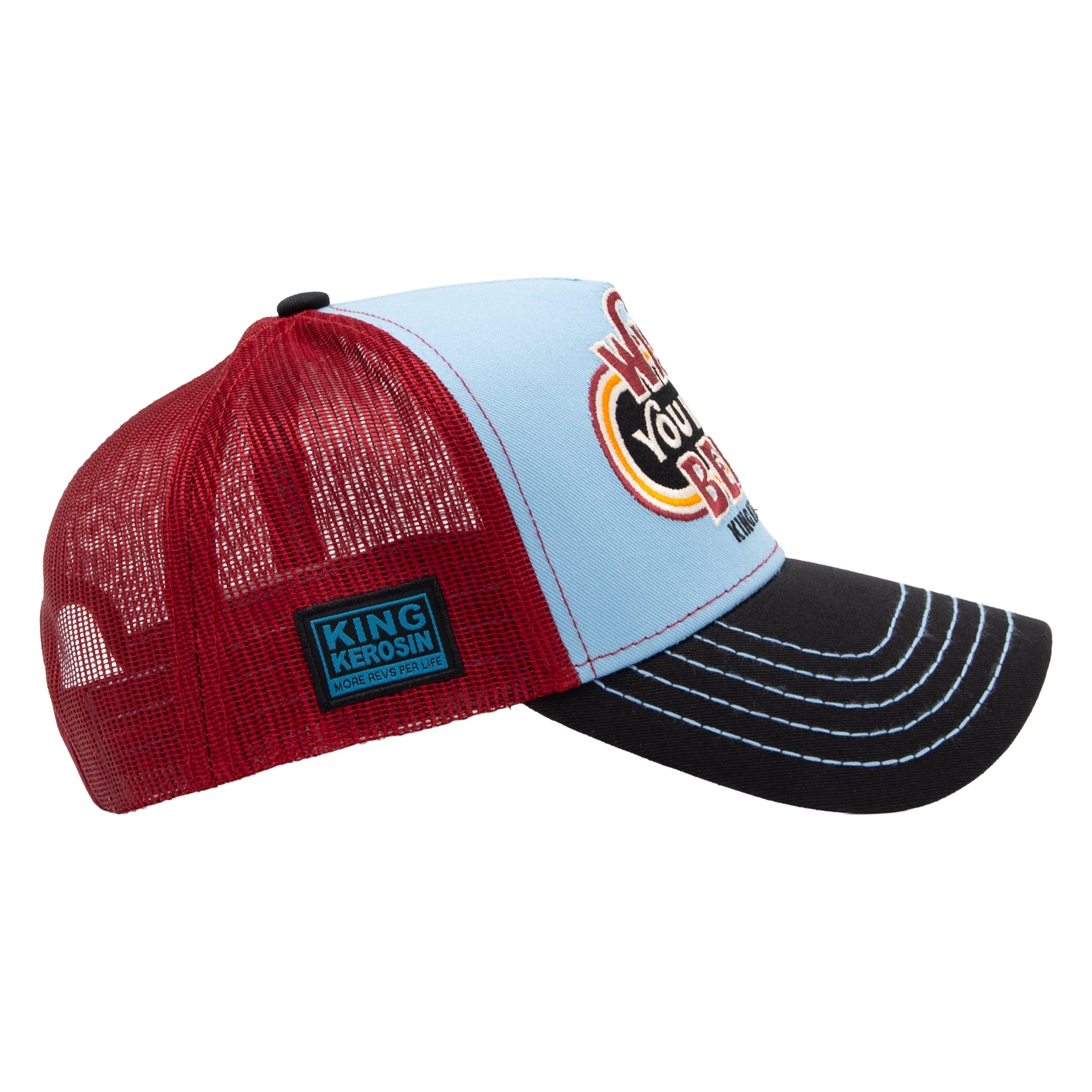 Trucker Cap 'Wish You Were Beer' in Hellblau Trucker Cap von King Kerosin