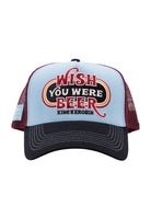Trucker Cap 'Wish You Were Beer' in Hellblau Trucker Cap von King Kerosin