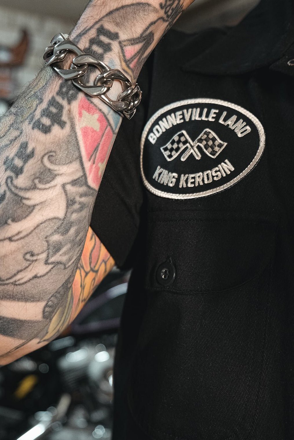 Workwear Hemd 'Bonneville Land' in Schwarz Hemden - Kurzarm von King Kerosin