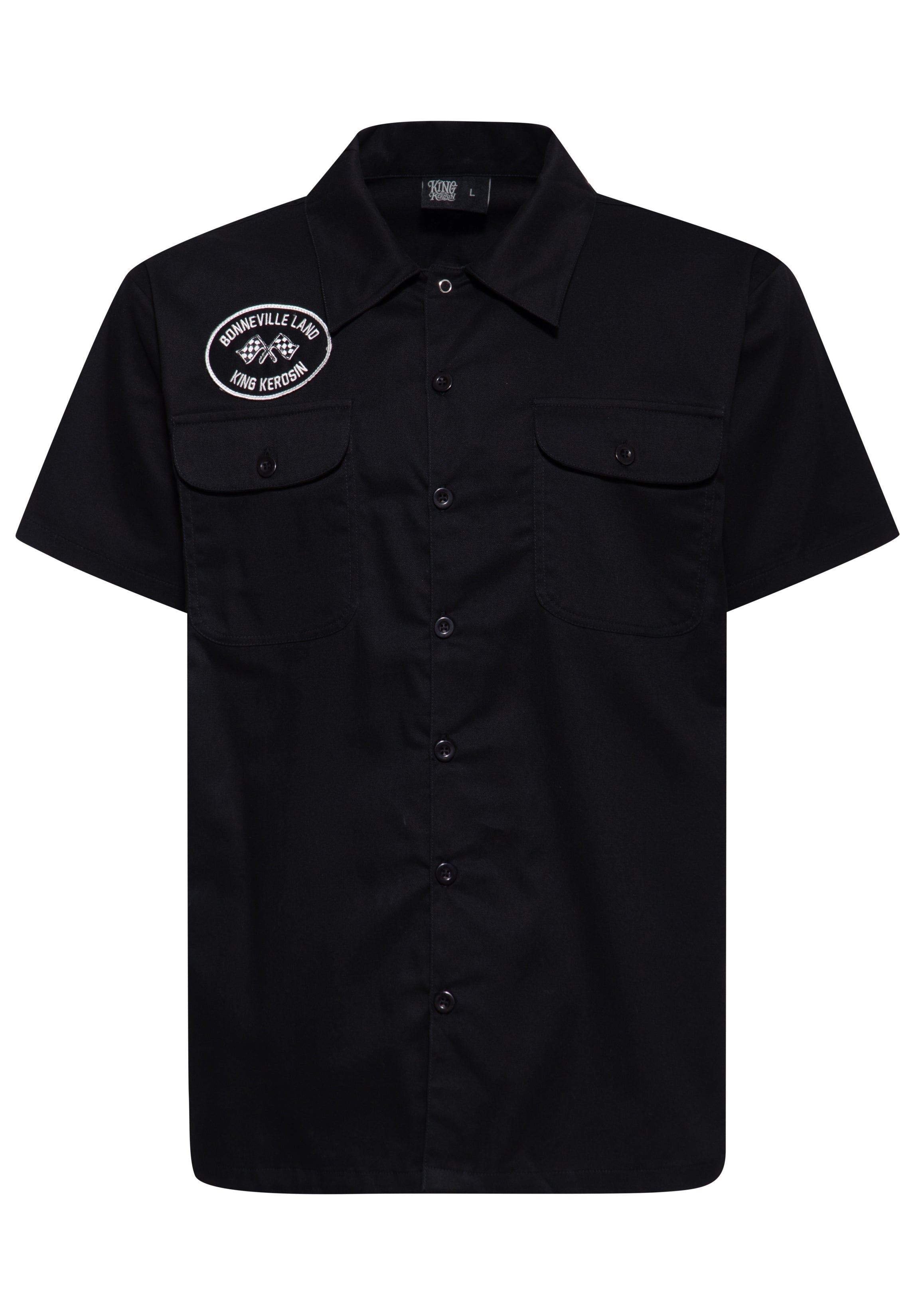 Workwear Hemd 'Bonneville Land' in Schwarz Hemden - Kurzarm von King Kerosin