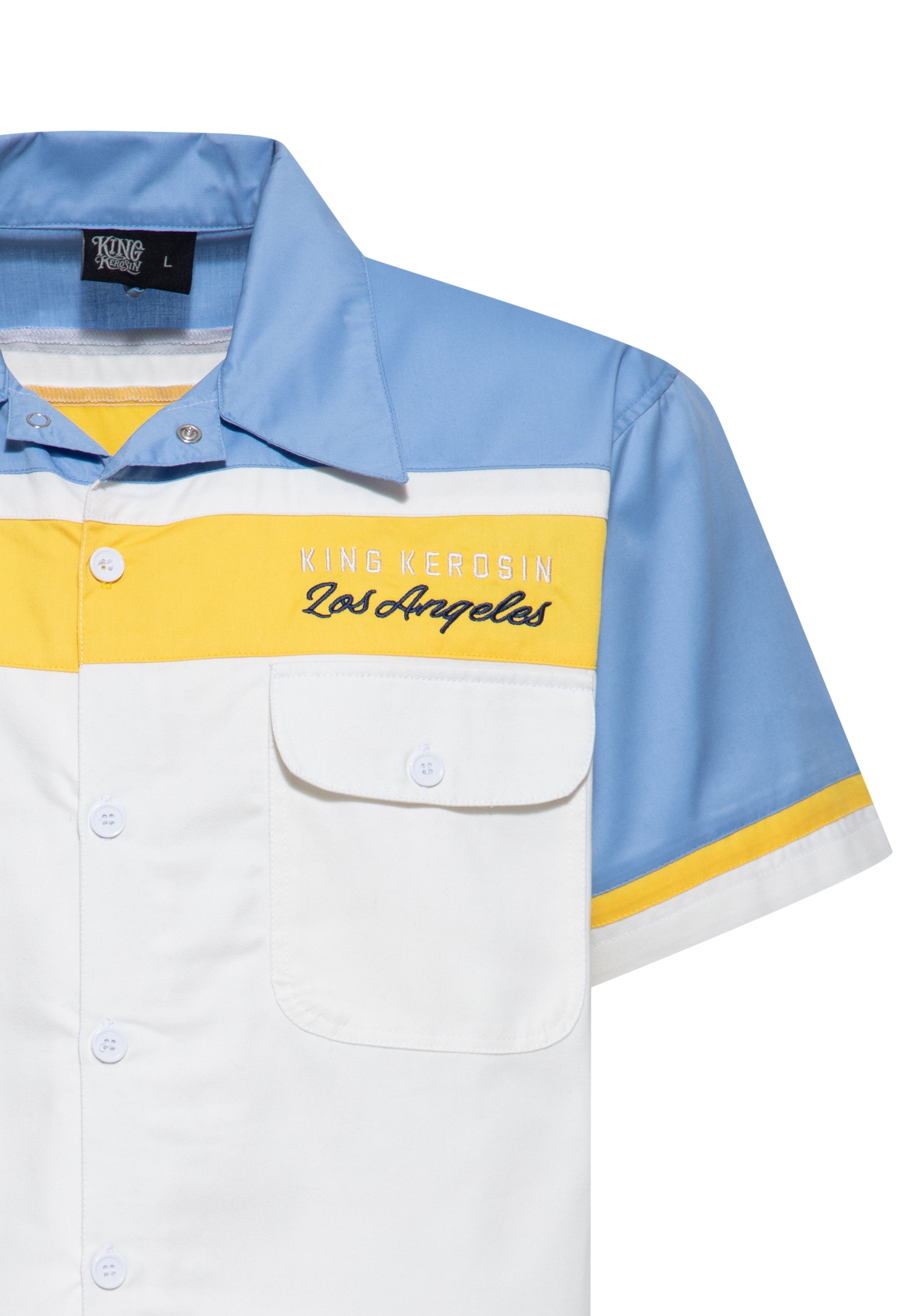 Workwear Hemd 'Redondo Beach Speed Kings' in Hellblau Hemden - Kurzarm von King Kerosin