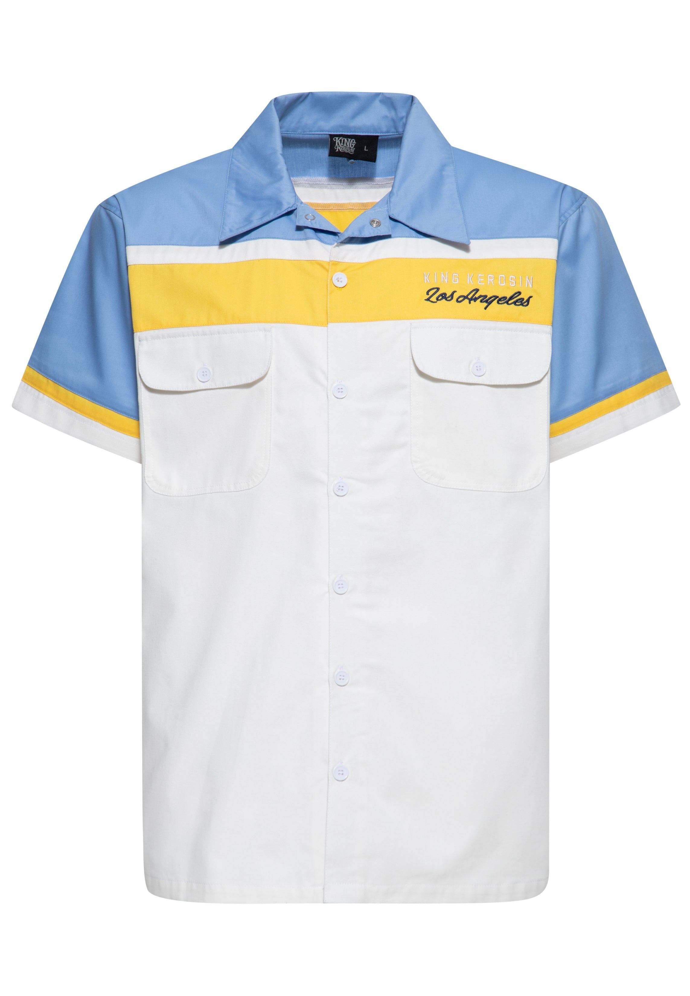 Workwear Hemd 'Redondo Beach Speed Kings' in Hellblau Hemden - Kurzarm von King Kerosin