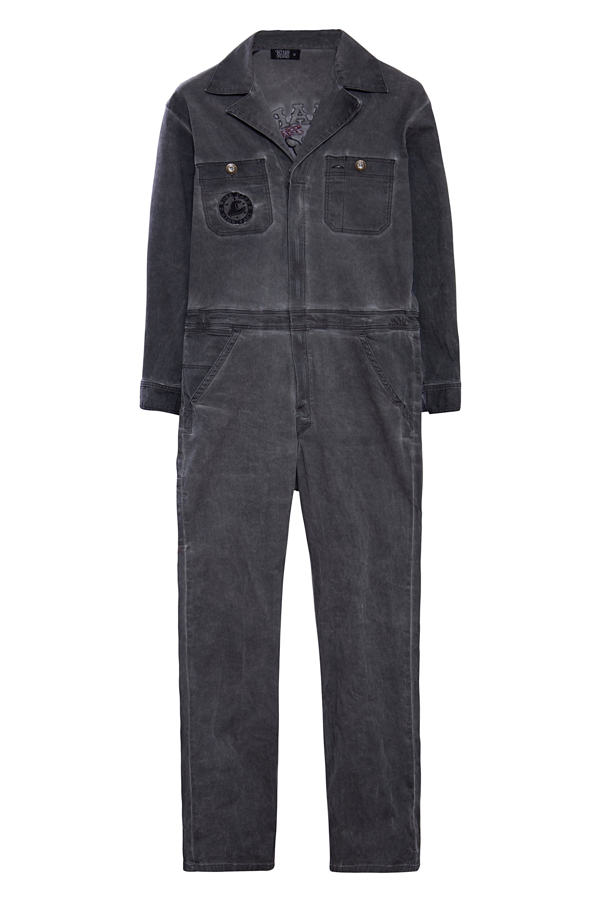 King Kerosin - Workwear Overall Jeans mit Oilwash - Effekt «Work Hard»