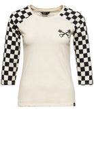 Queen Kerosin - 3/4-Sleeve Shirt mit Racing Flag Raglanärmel «Speedshop»