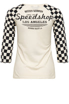Queen Kerosin - 3/4-Sleeve Shirt mit Racing Flag Raglanärmel «Speedshop»