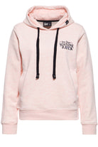 Queen Kerosin - Bequemer Hoodie mit Applikation und Kapuze «Never Look Back»