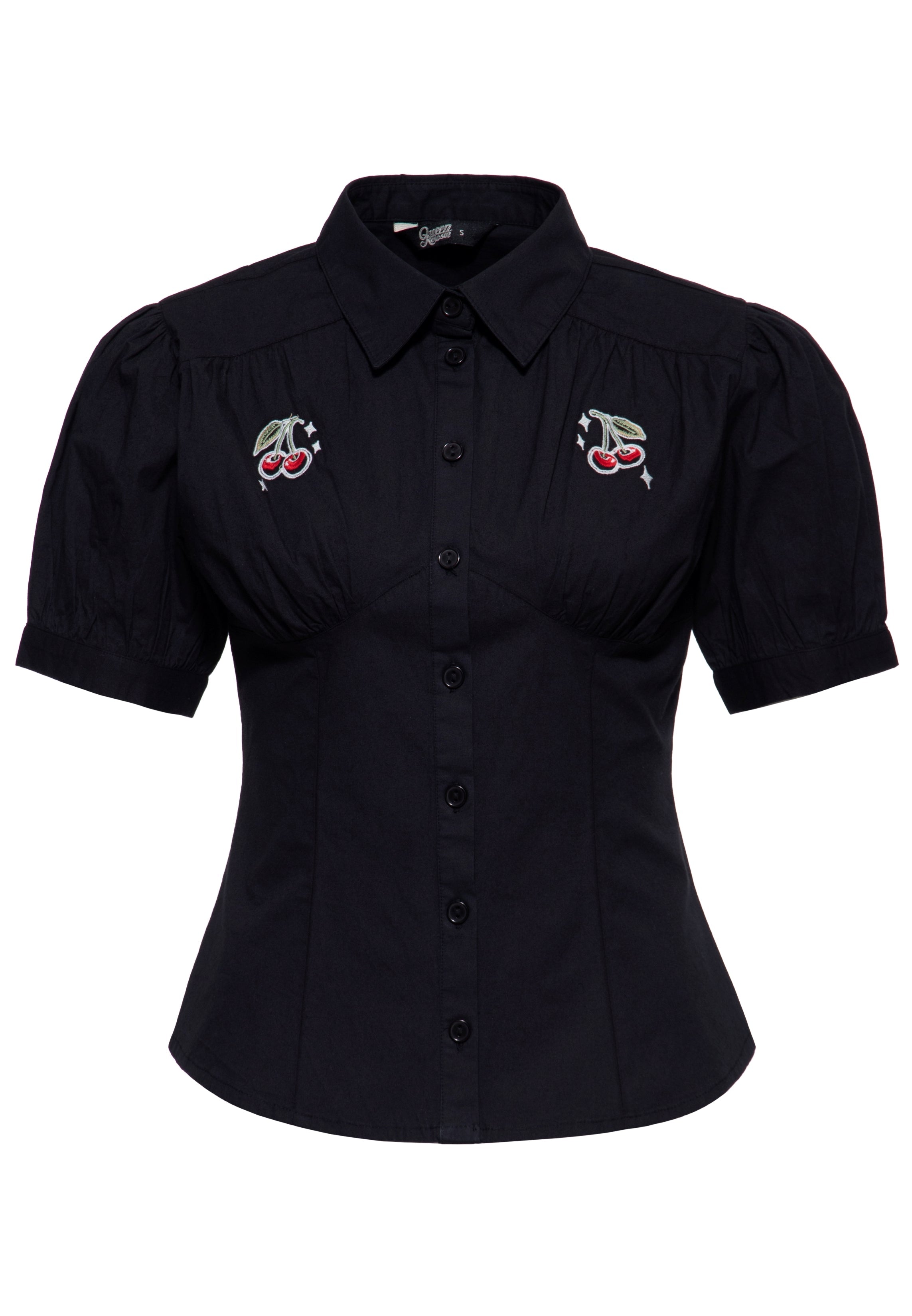 Bluse 'Cherry' in Schwarz Hemdblusen von Queen Kerosin