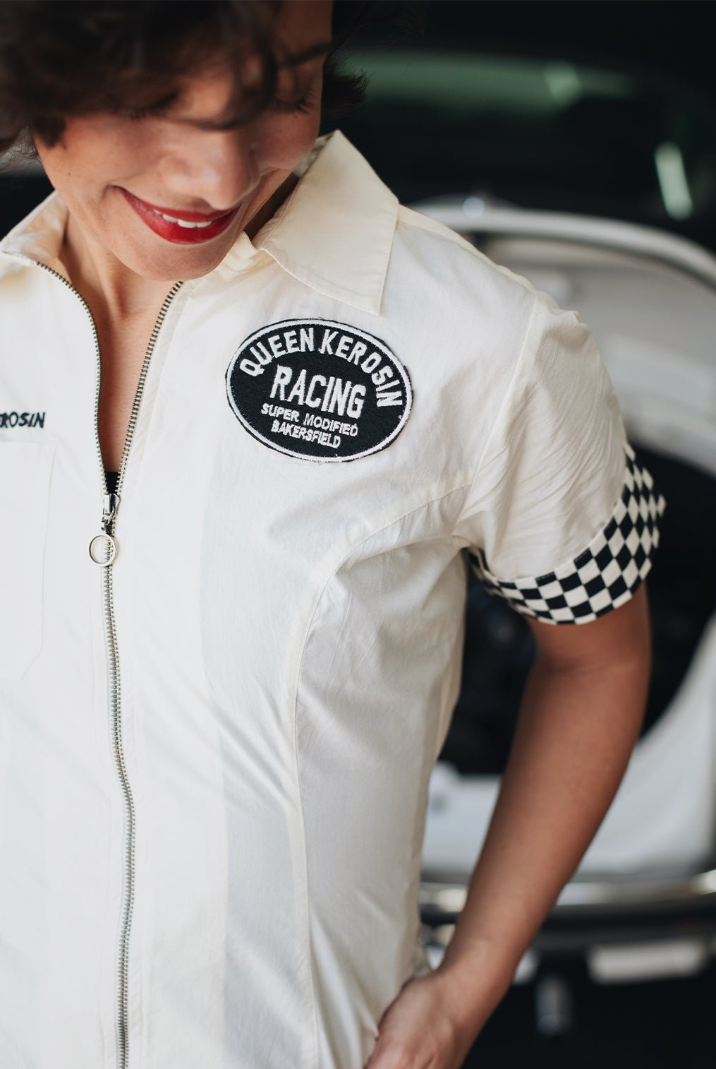 Bluse 'Super Modified' in Offwhite Hemdblusen von Queen Kerosin