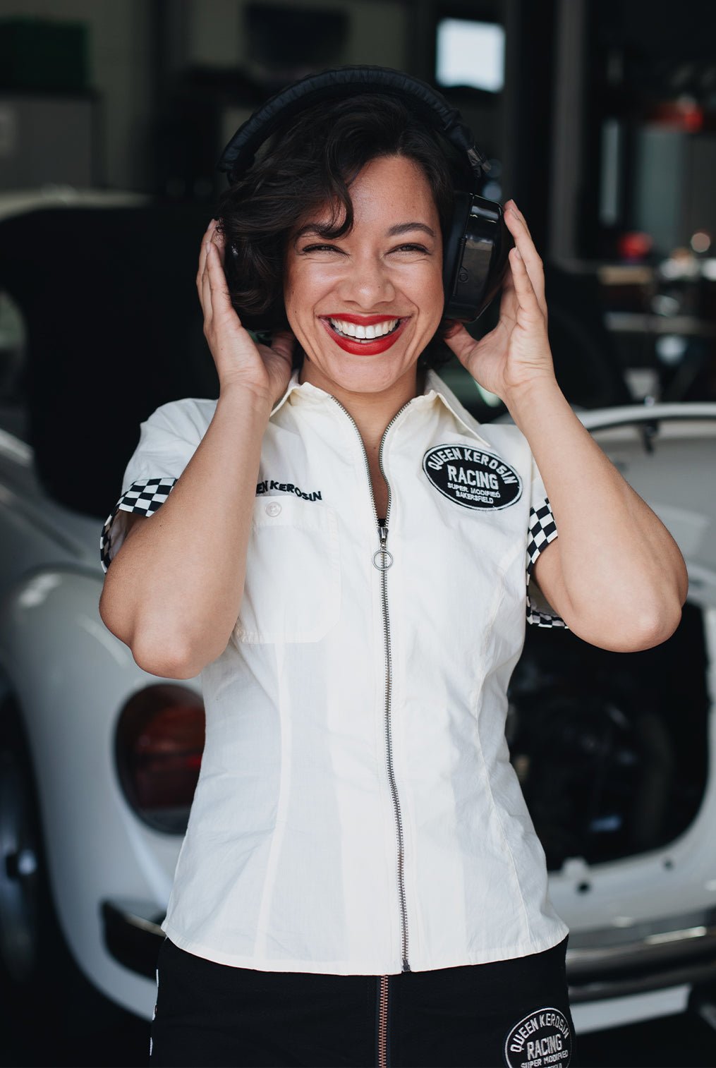 Bluse 'Super Modified' in Offwhite Hemdblusen von Queen Kerosin