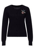 Cardigan 'Swallow and Cherry' in Schwarz Cardigan von Queen Kerosin