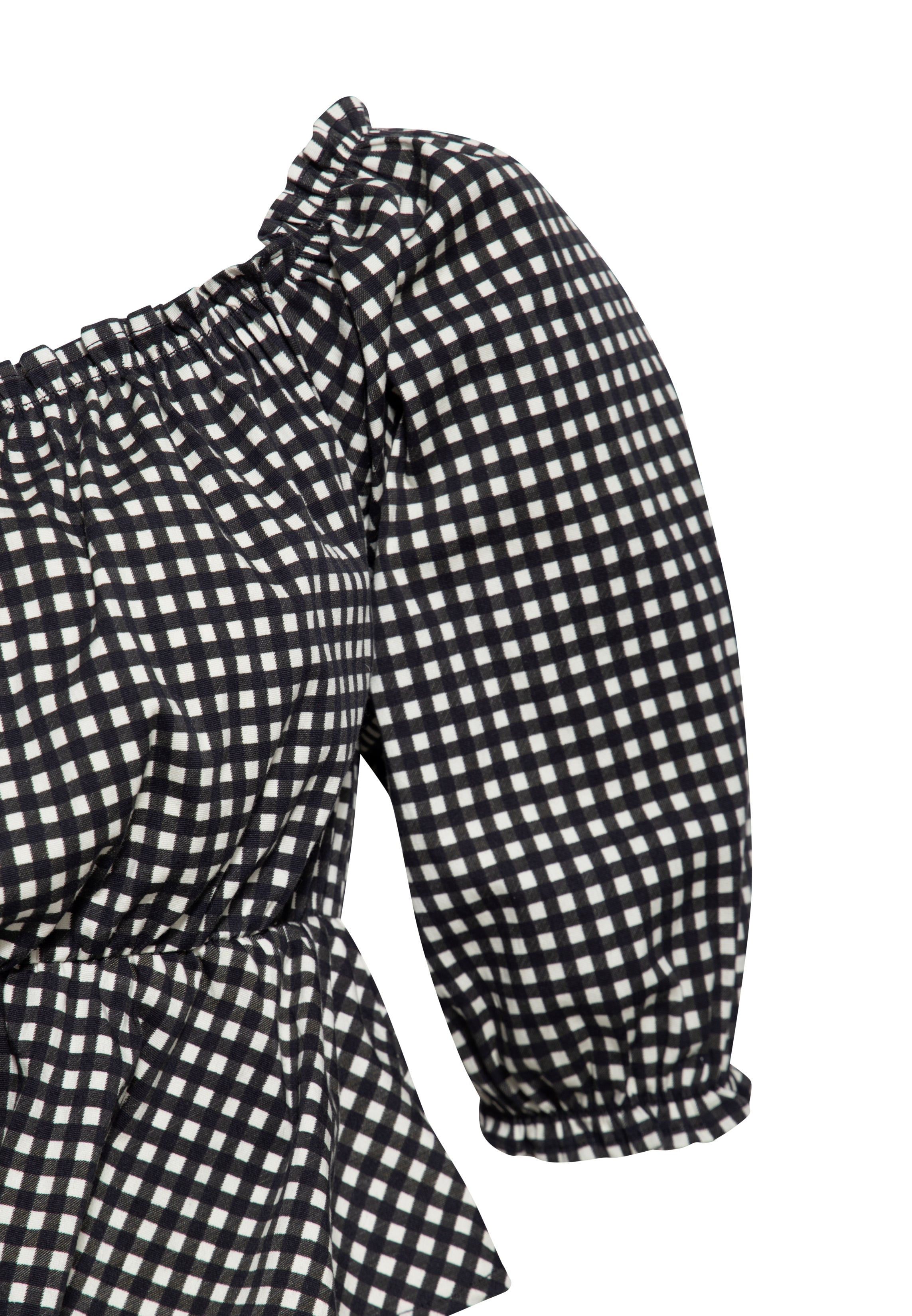 Carmen - Top in Kariert Schwarz Blusen von Queen Kerosin