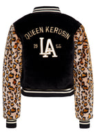 Queen Kerosin - College Fake-Fur-Jacke «L.A. 55»