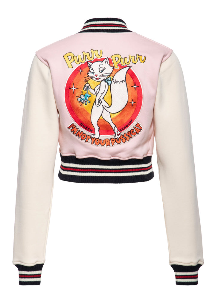 QUEEN KEROSIN Damen College Jacke mit großer Rückenstickerei Beep Beep QUEEN KEROSIN Damen College Jacke mit großer Rückenstickerei Beep Beep