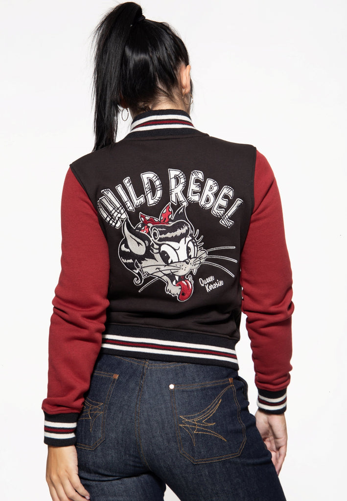 Queen Kerosin College Sweatjacke «Wild Rebel»
