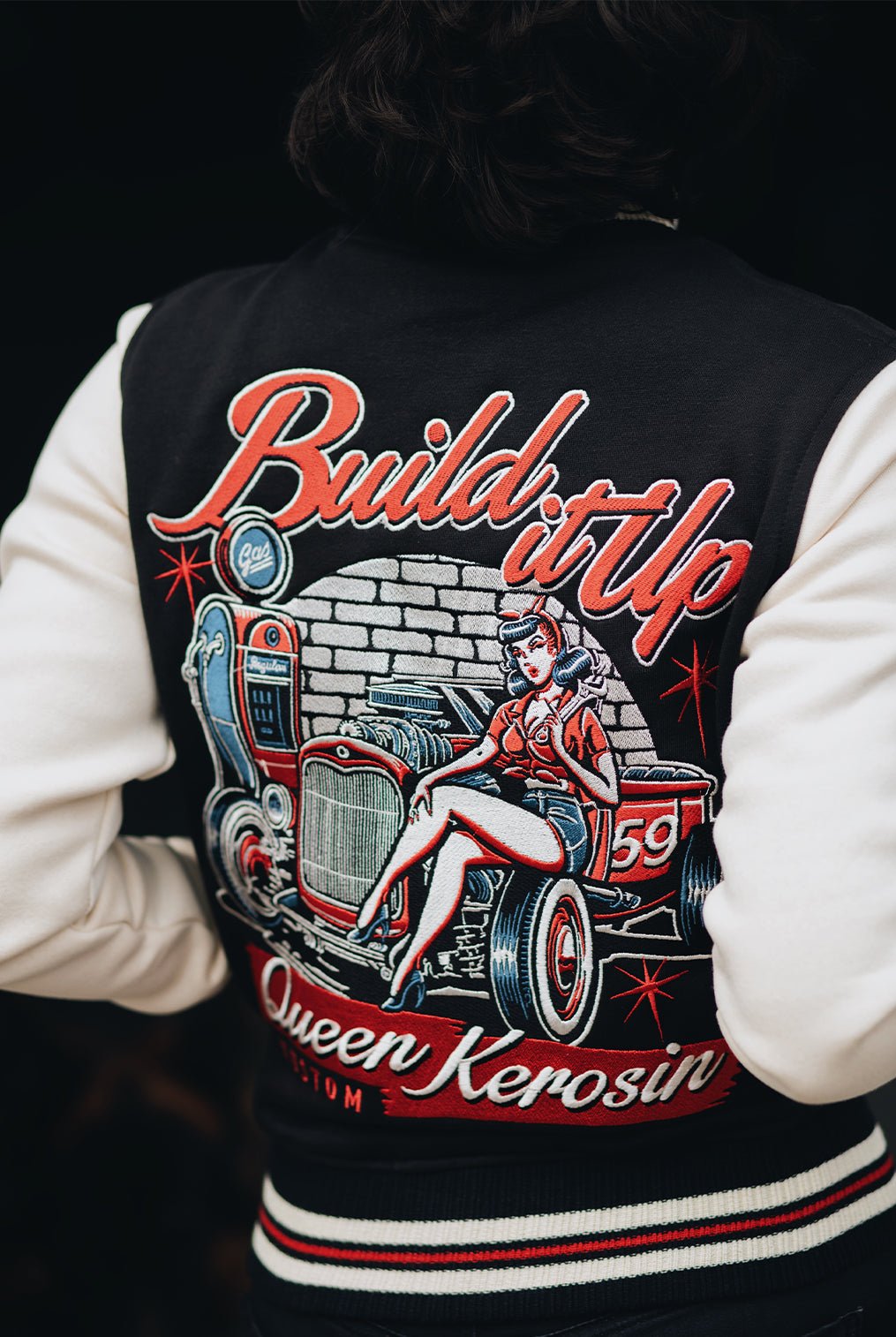 Collegejacke 'Build it up' in Schwarz College & Baseball Jacken von Queen Kerosin