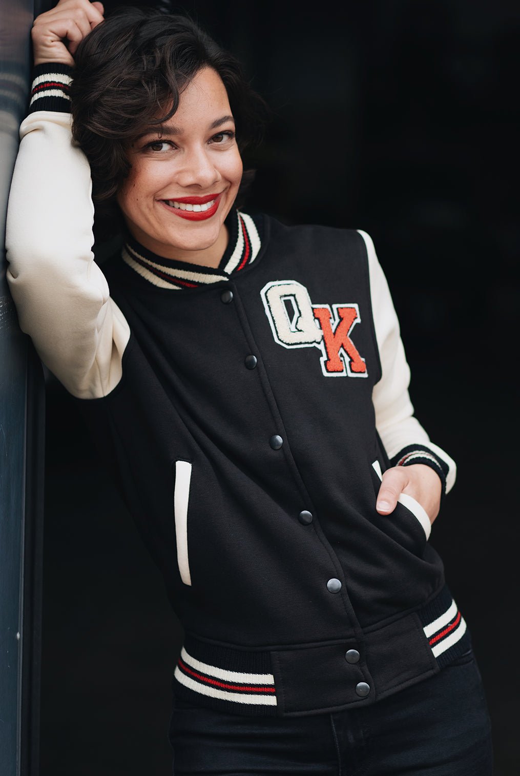 Collegejacke 'Build it up' in Schwarz College & Baseball Jacken von Queen Kerosin