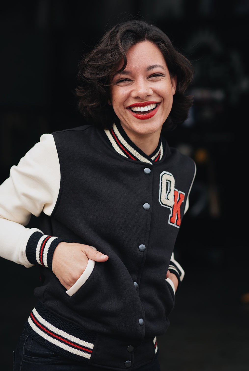 Collegejacke 'Build it up' in Schwarz College & Baseball Jacken von Queen Kerosin