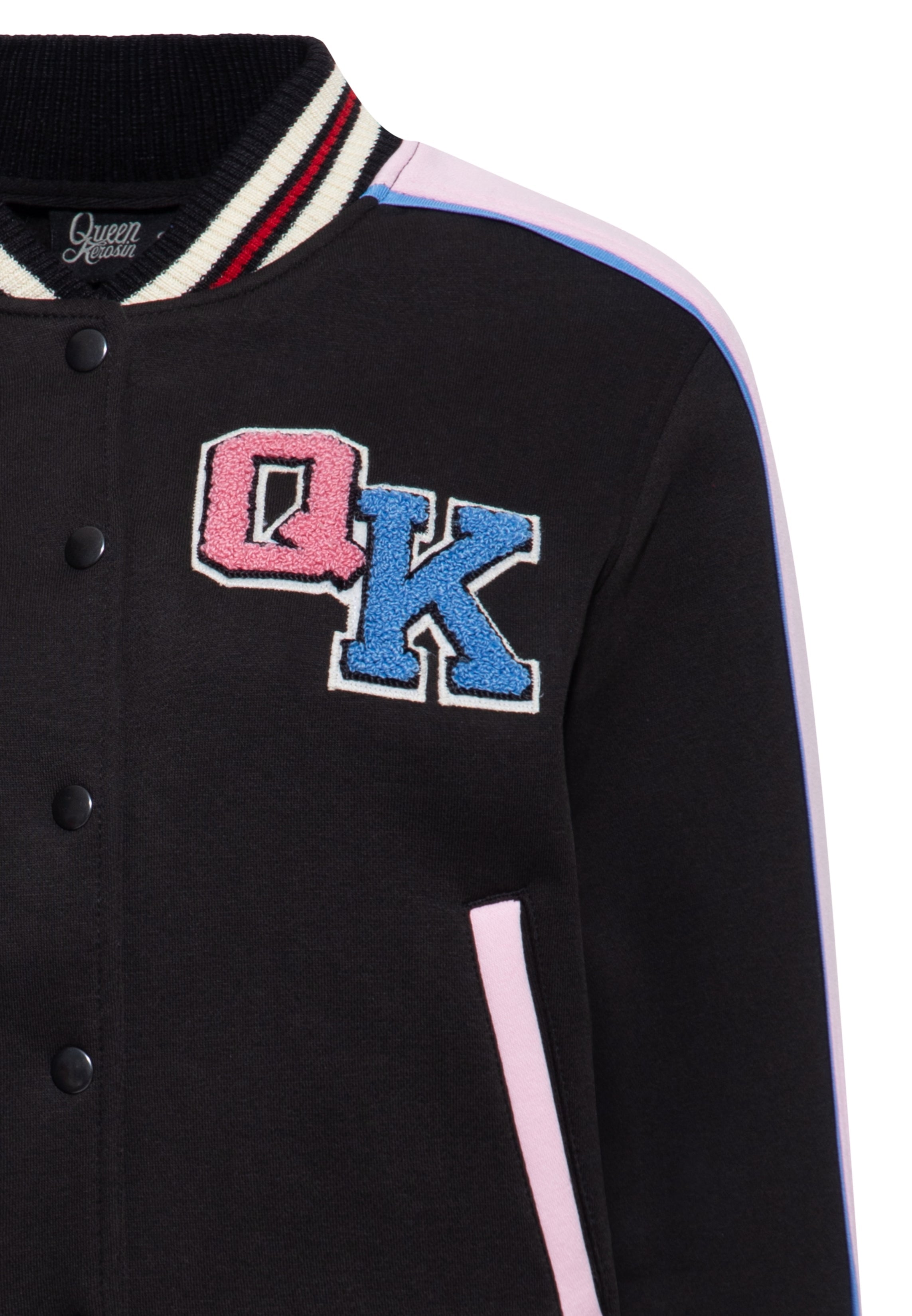 Collegejacke 'Fuck The Fucking Rules' in Schwarz College & Baseball Jacken von Queen Kerosin