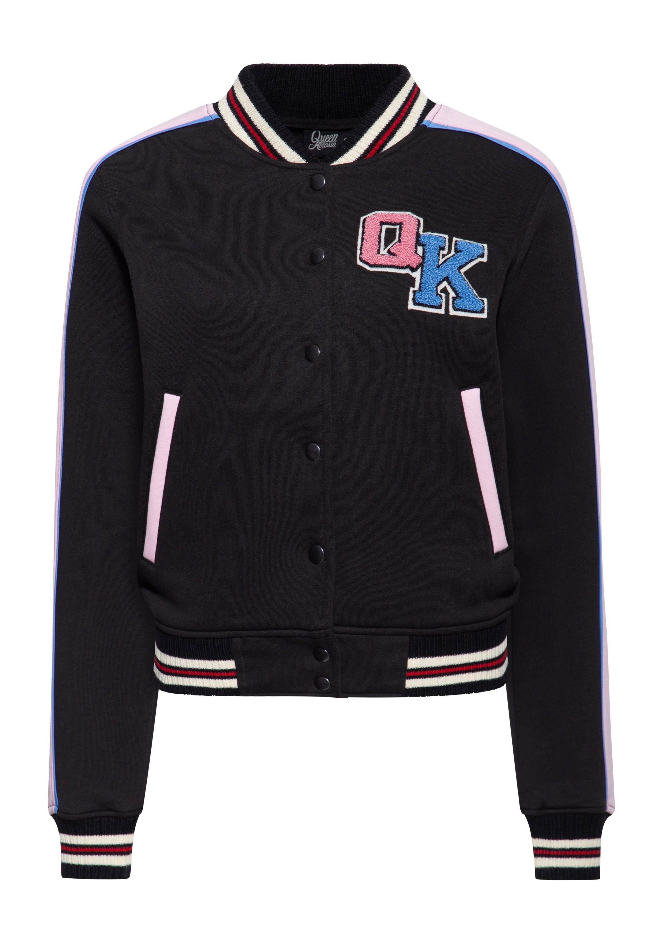 Collegejacke 'Fuck The Fucking Rules' in Schwarz College & Baseball Jacken von Queen Kerosin