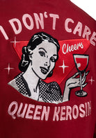 Collegejacke 'I Don't Care' in Bordeaux – College & Baseball Jacken von Queen Kerosin - Ansicht 6