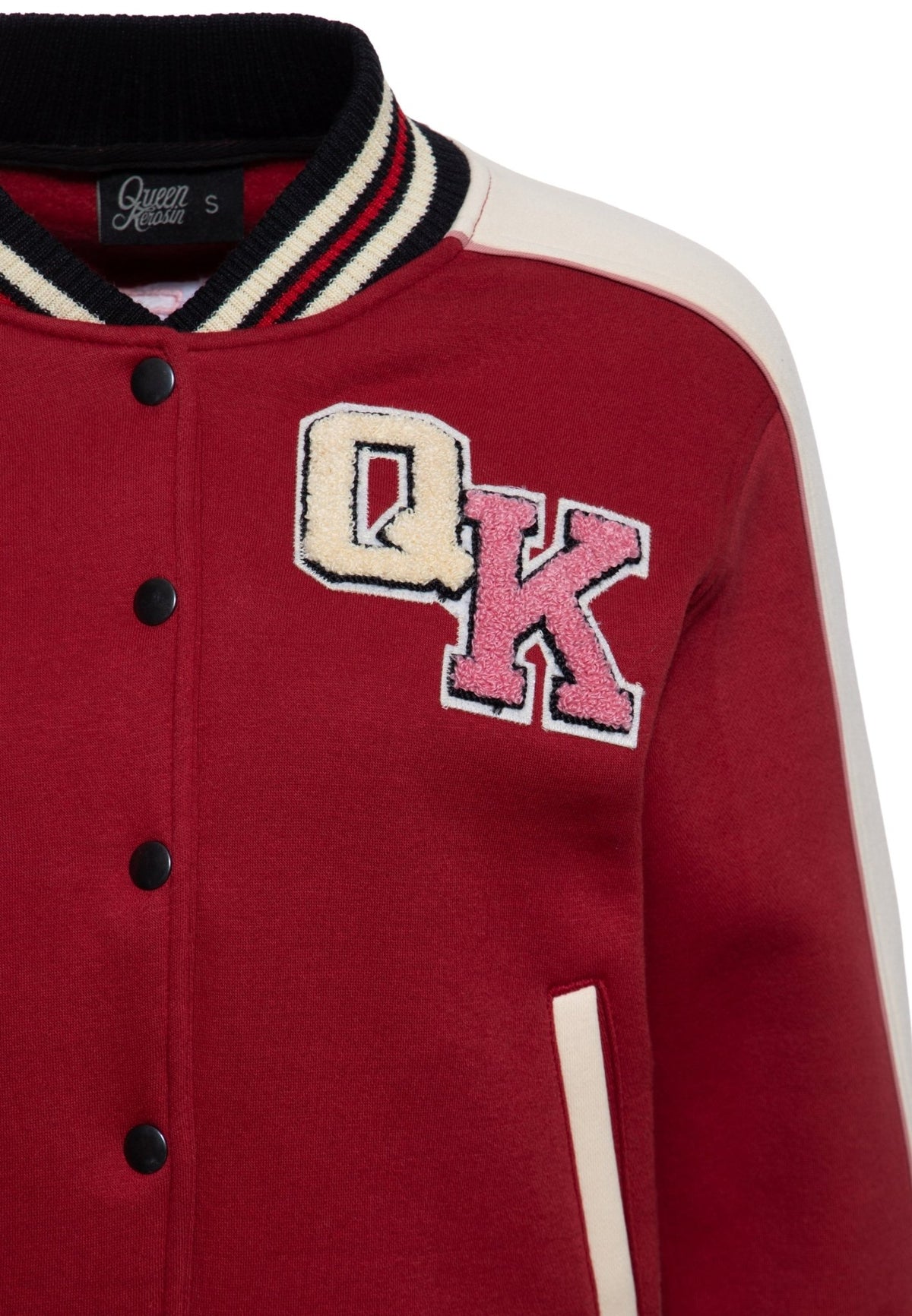 Collegejacke 'I Don't Care' in Bordeaux – College & Baseball Jacken von Queen Kerosin - Ansicht 4