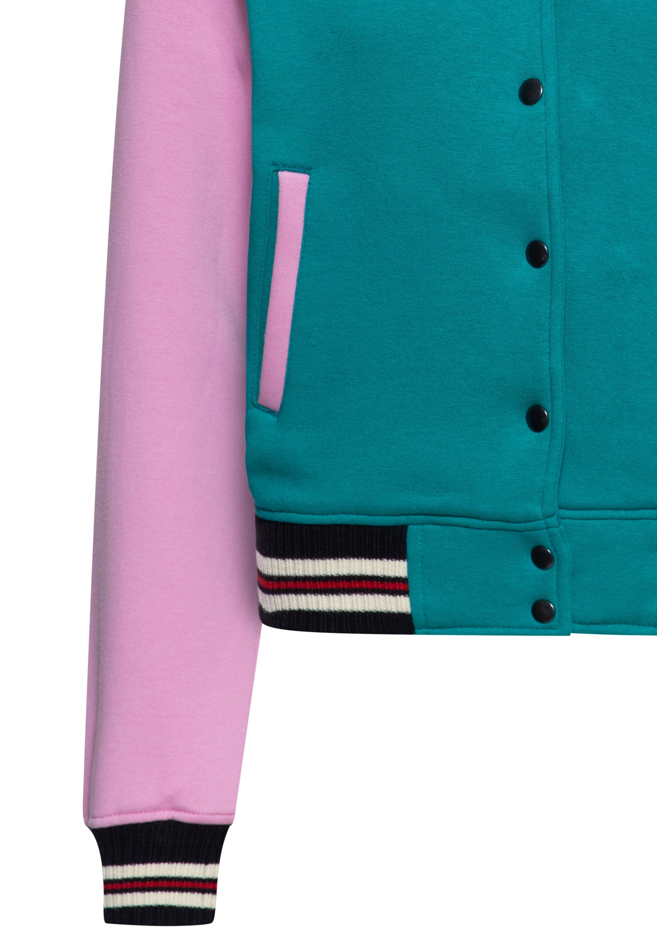 Collegejacke 'Lucky Cat' in Grün College & Baseball Jacken von Queen Kerosin