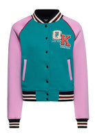 Collegejacke 'Lucky Cat' in Grün College & Baseball Jacken von Queen Kerosin