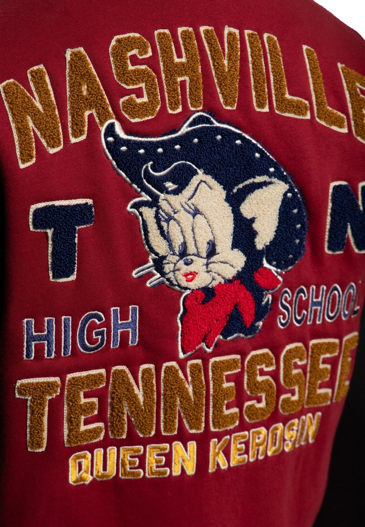Collegejacke 'Nashville High School' in Bordeaux – College & Baseball Jacken von Queen Kerosin - Ansicht 5