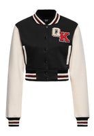 Collegejacke 'Purrfectly Rebellious' in Schwarz – College & Baseball Jacken von Queen Kerosin - Ansicht 1