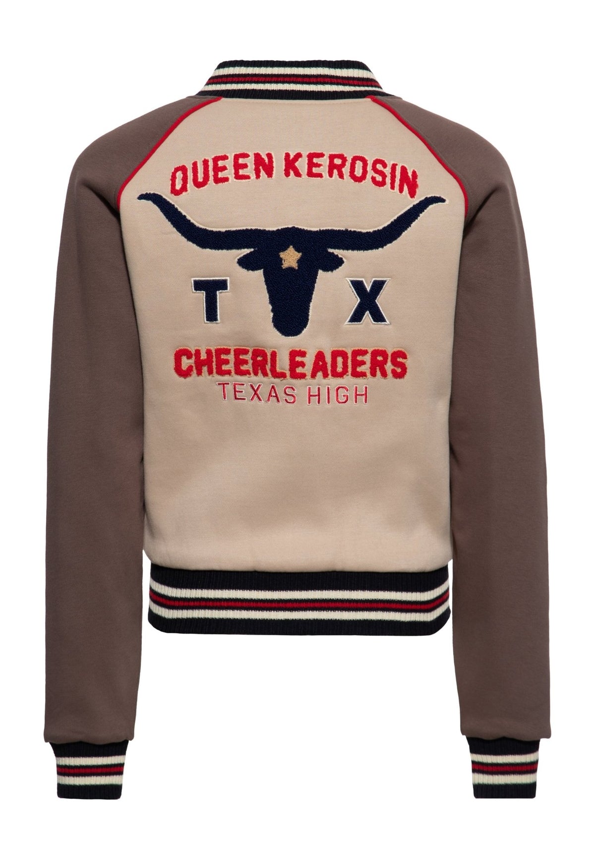 Collegejacke 'Texas High Cheerleaders' in Braun – College & Baseball Jacken von Queen Kerosin - Ansicht 2