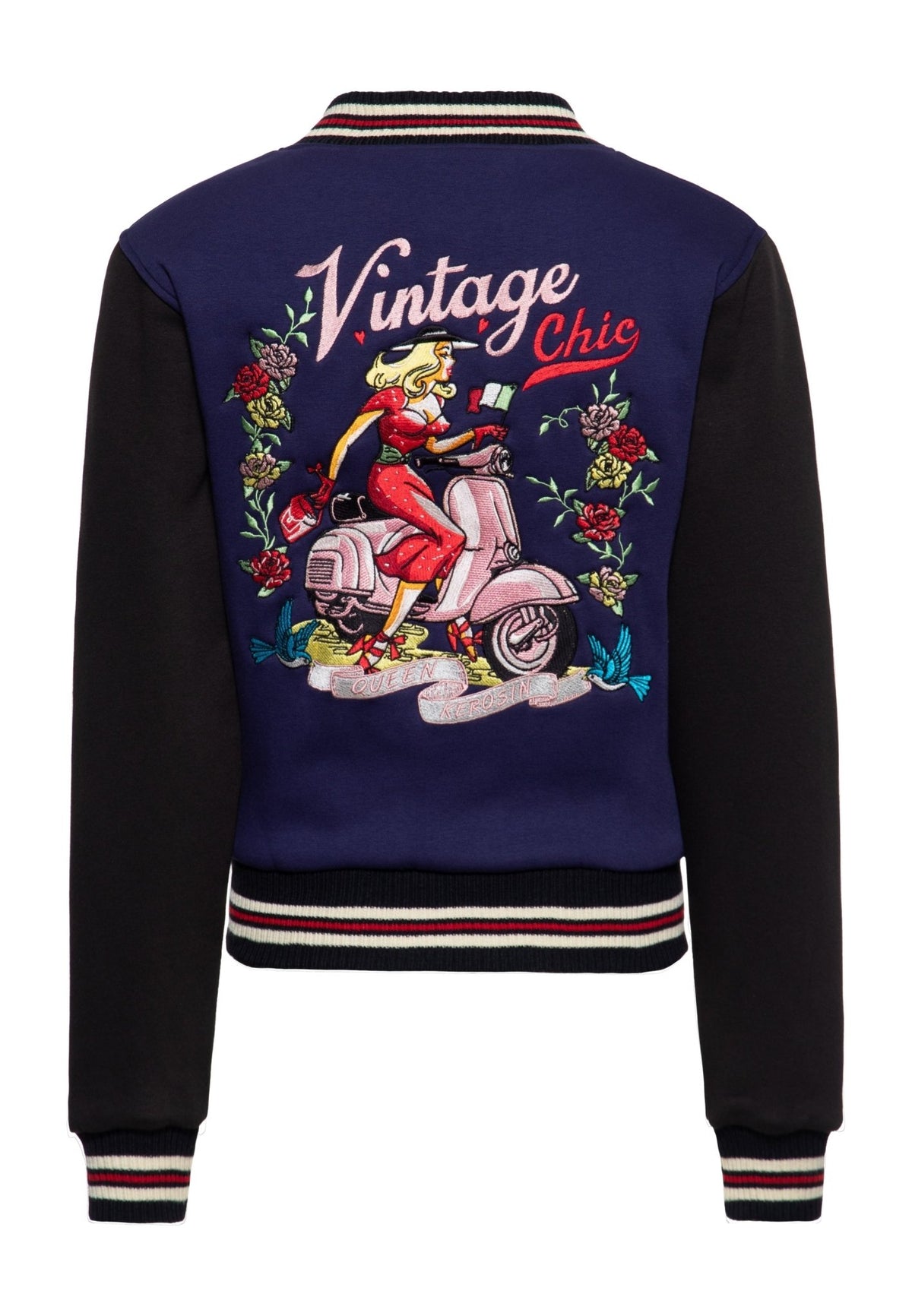 Collegejacke 'Vintage Chic' in Dunkelblau – College & Baseball Jacken von Queen Kerosin - Ansicht 2