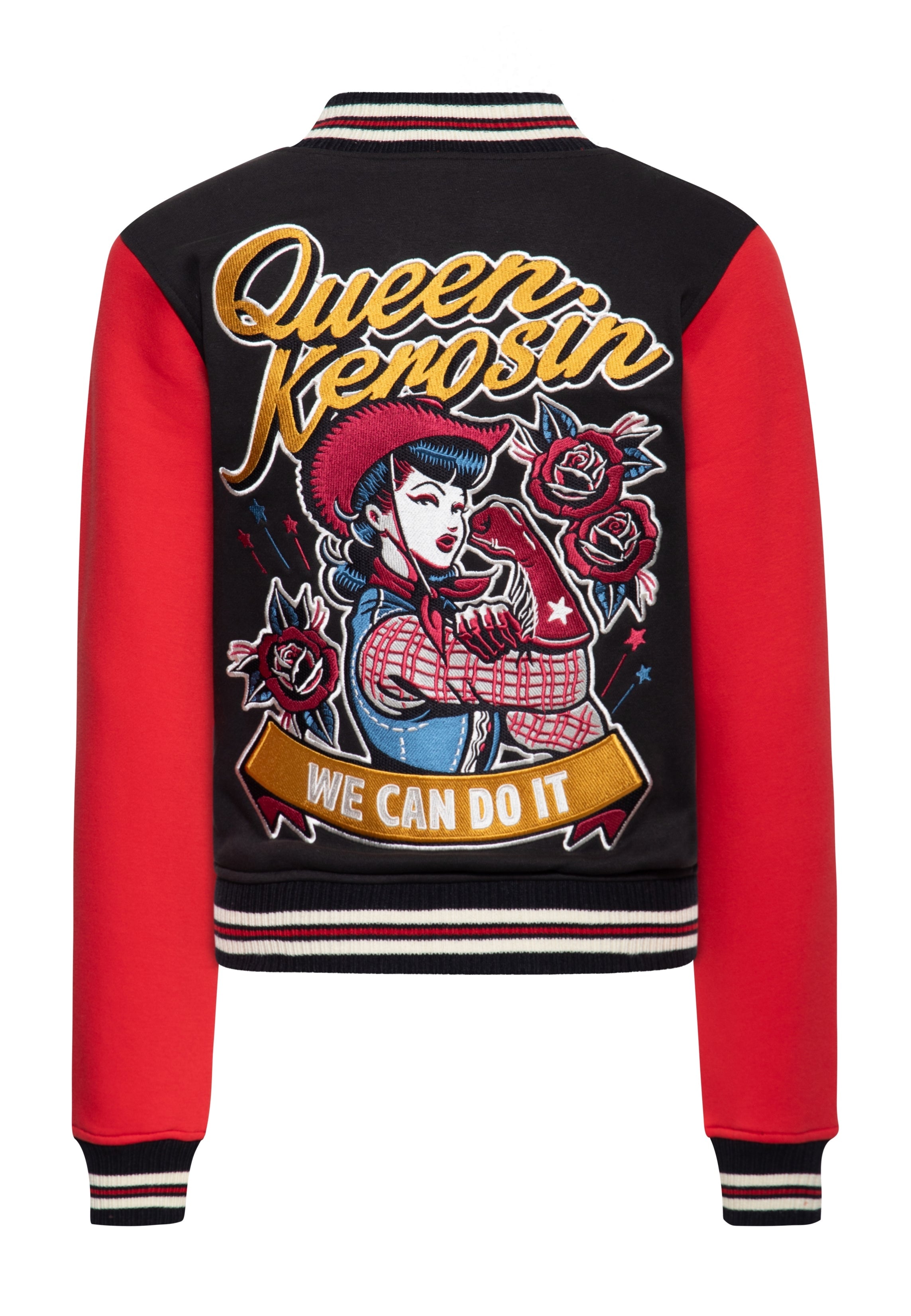 Collegejacke 'We Can Do It' in Schwarz College & Baseball Jacken von Queen Kerosin
