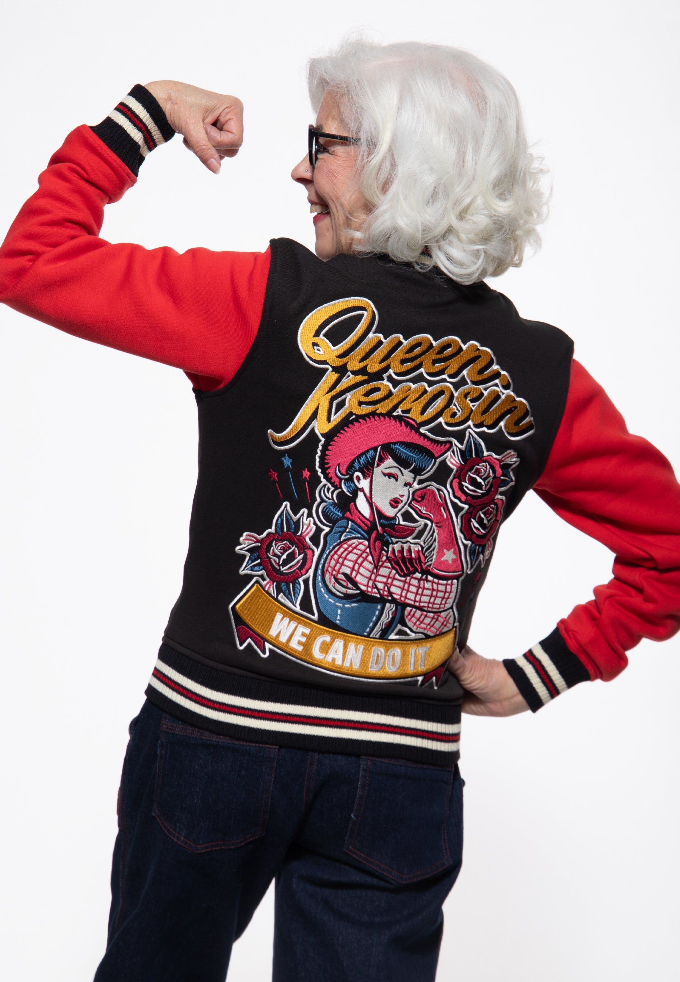Collegejacke 'We Can Do It' in Schwarz College & Baseball Jacken von Queen Kerosin