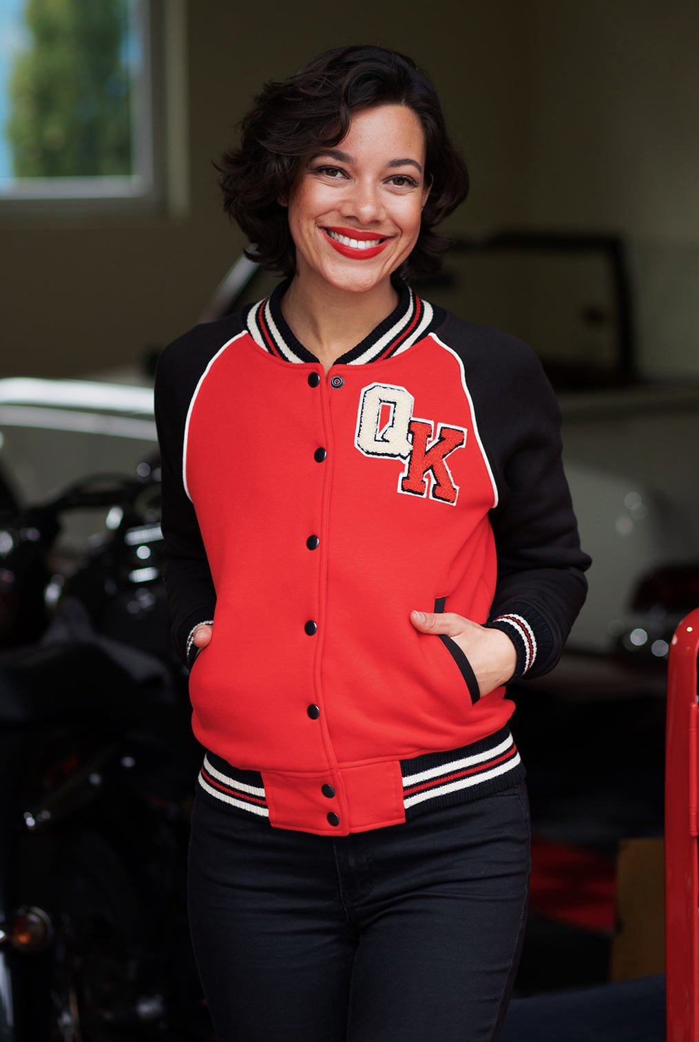 Collegejacke 'Wild Rebel' in Rot College & Baseball Jacken von Queen Kerosin