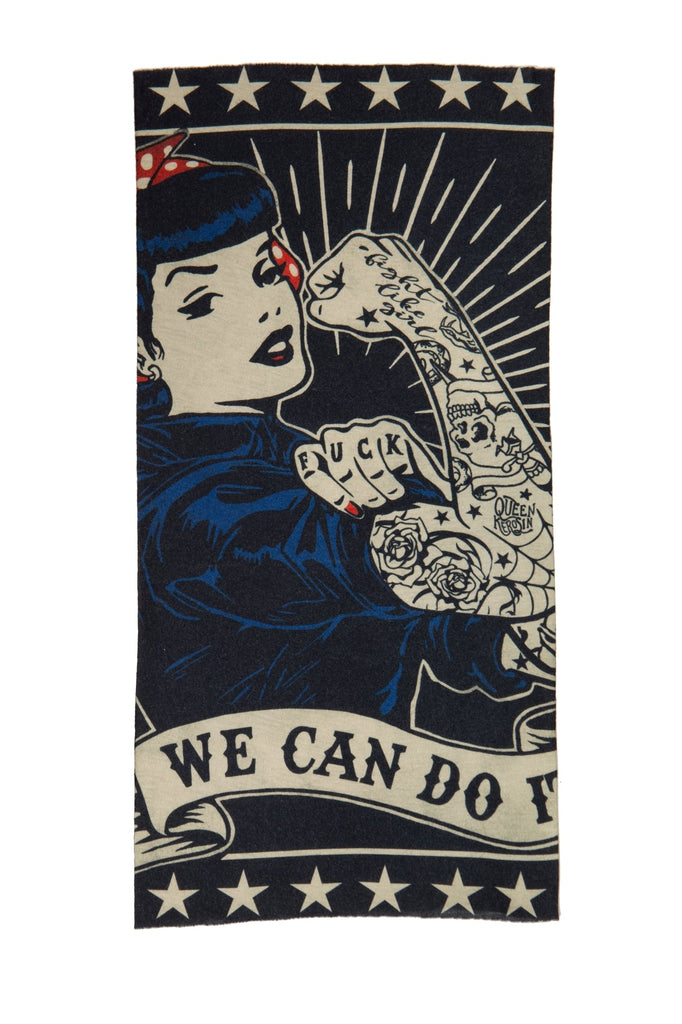 Queen Kerosin - Coolmax Multifunktions - Tunnel mit beidseitigem Print «We can do it»