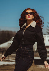 Cropped Jacke Blousonjacken von Queen Kerosin
