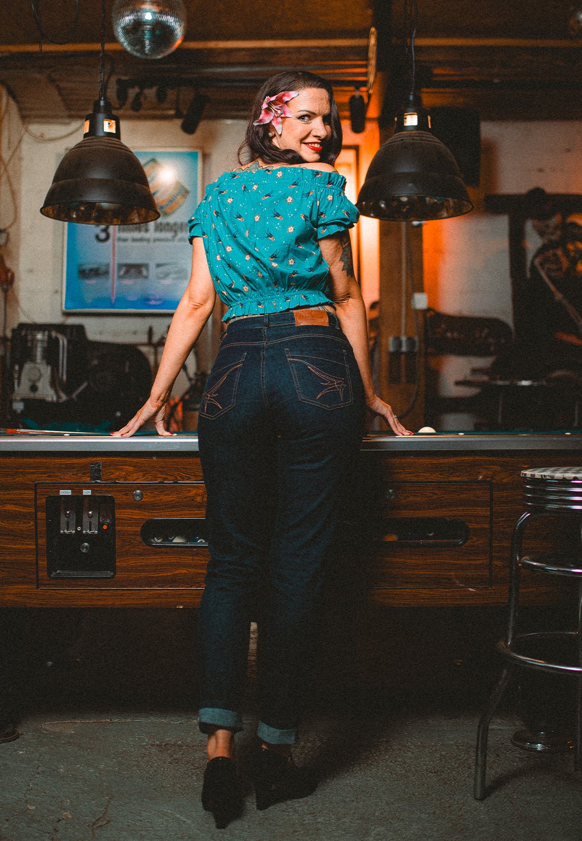 Cropped Top «Oldschool Tattoo» Tops von Queen Kerosin