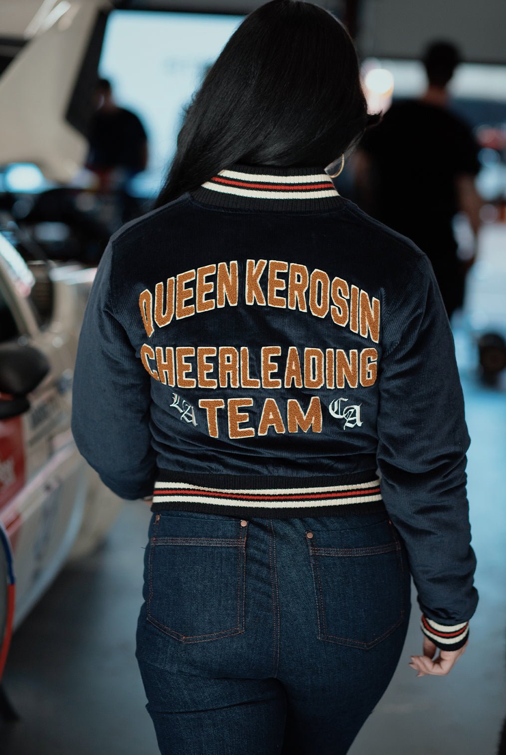 Damen College Jacket "Cheerleading Team" in Dark Navy – Collegejacke von Queen Kerosin - Ansicht 8